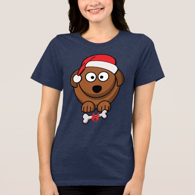 Santa Dog Tri-Blend Shirt (Vorderseite)