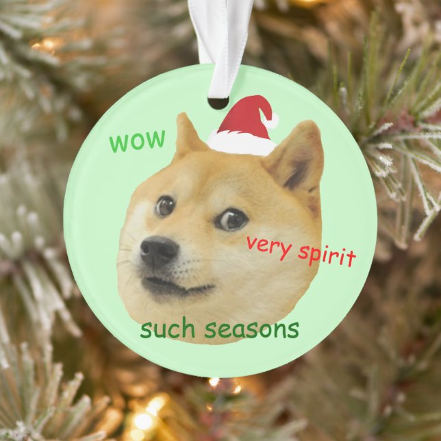 Santa Doge Funny Meme Ornament (Baum)