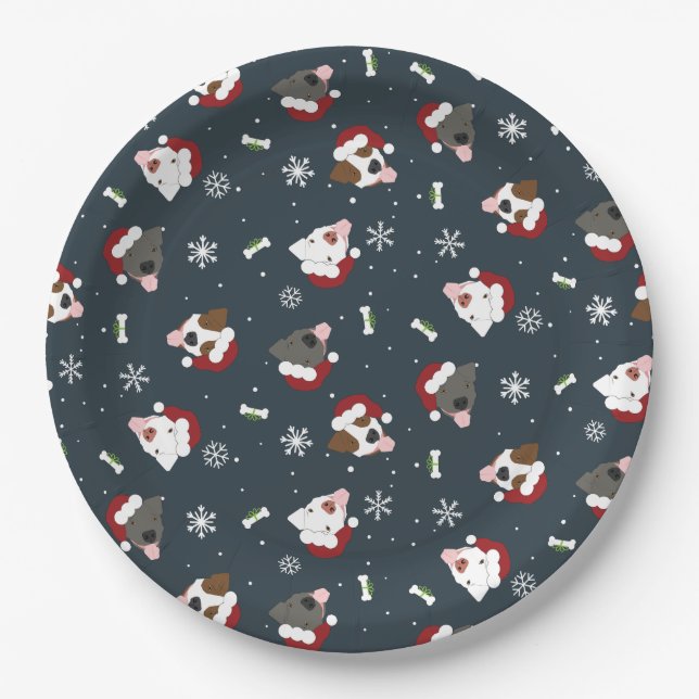 Santa Dogs Pappteller (Vorderseite)