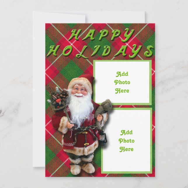 Santa Doll Halbfalten Happy Holidays Card (Vorderseite)
