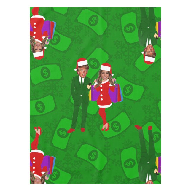 santa donald melania trump Weihnachtsgeld Tischdecke (Vorderseite)