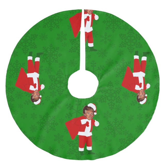 santa donald trump hässliche Weihnachtsfeiern Polyester Weihnachtsbaumdecke (Vorderseite)