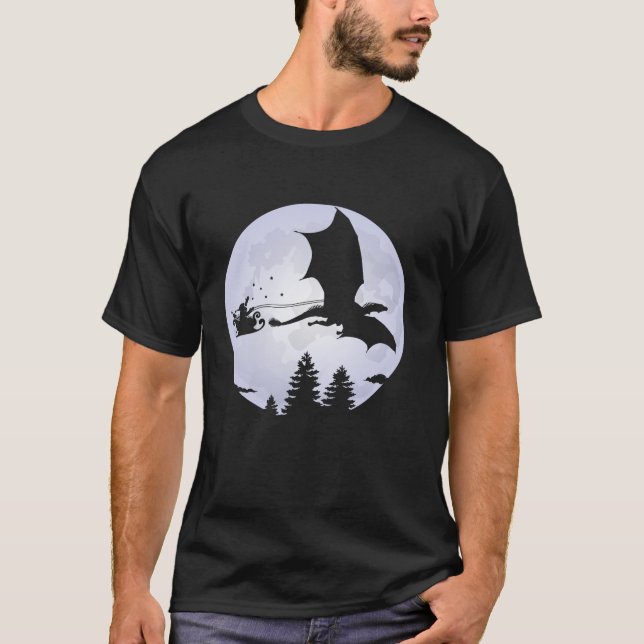 Santa Dragon Sleigh Christmas Santa Dragon Full Mo T-Shirt (Vorderseite)