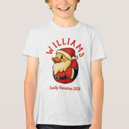 Santa Duck Cartoon - Funny Christmas Rubber Duck Tri-Blend Shirt