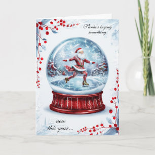 Santa Eislauf Schneekugel Wintergruß Karte
