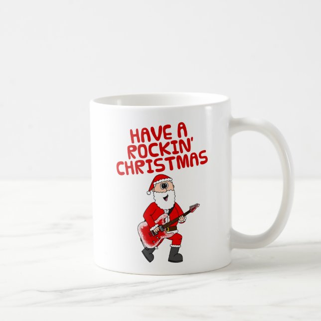 Santa Electric Gitarre Weihnachtsgitarrist Musiker Kaffeetasse (Rechts)