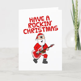 Santa Electric Gitarre Weihnachtskarte Dankeskarte