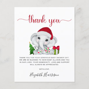 Santa Elephant Christmas Baby Boy Dusche Vielen Da
