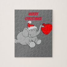 Santa Elephant Jigsaw Puzzle