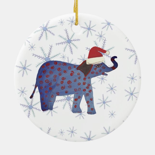 Santa Elephant Snowflakes Ornament (Hinten)