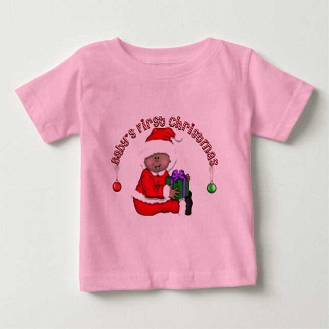 Santa Elf Baby T - Shirt und Geschenke (Vorderseite)