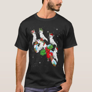 Santa ELF Cockatoo auf Candy Weihnachten Lichter S T-Shirt