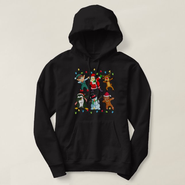 Santa Elf Freunde Dabbing Weihnachten Kinder Junge Hoodie (Design vorne)
