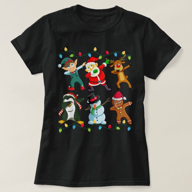 Santa Elf Freunde Dabbing Weihnachten Kinder Junge T-Shirt (Design vorne)