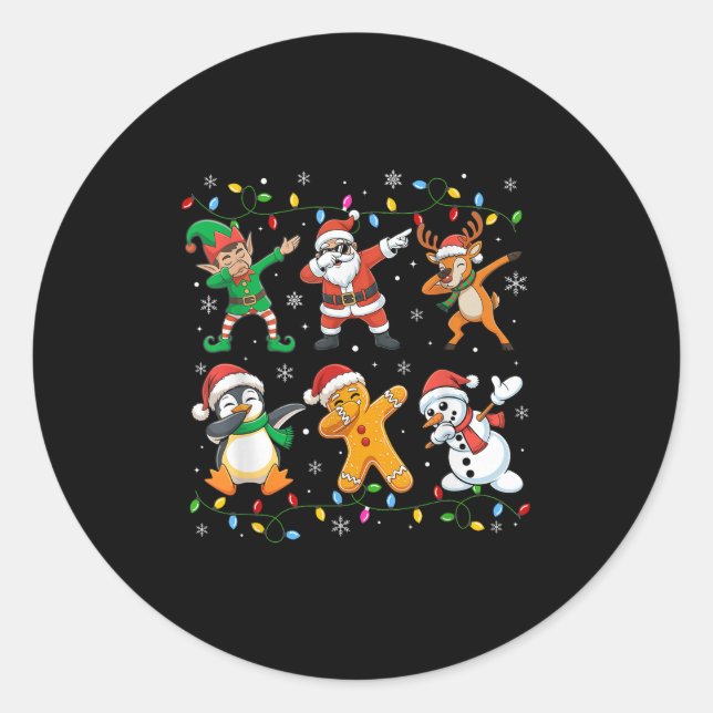 Santa Elf Freunde Weihnachtsjunge Männer Männer Runder Aufkleber (Vorderseite)