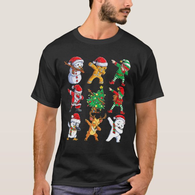 Santa Elf Freunde Weihnachtsjunge Männer Männer T-Shirt (Vorderseite)