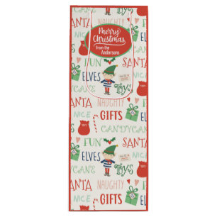 Santa Elf Friends Personalisiert  Geschenktüte Für Weinflaschen