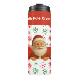 Santa & Elf Gesichter Nordpol-Spaß-Weihnachtslam Thermosbecher