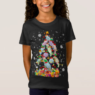 Santa ELF Herrenhaus Weihnachtsbaum Xmas Lights Ma T-Shirt