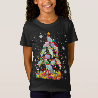Santa ELF Herrenhaus Weihnachtsbaum Xmas Lights Ma T-Shirt