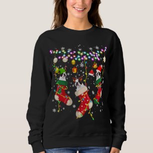 Santa ELF Reindeer Boston Terrier in Christmas Soc Sweatshirt