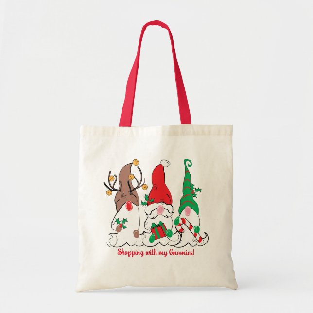 Santa Elf Reindeer Gnome Christmas Tote Bag Tragetasche (Vorne)