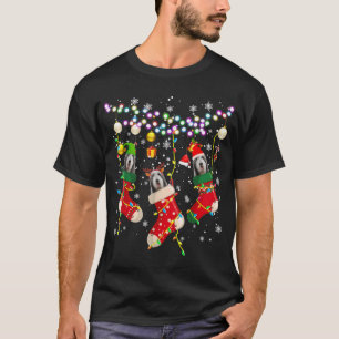 Santa ELF Rentier Barted Collie in Christmas Soc T-Shirt