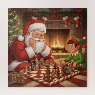 Santa & Elf Schachspiel Weihnachten Puzzle