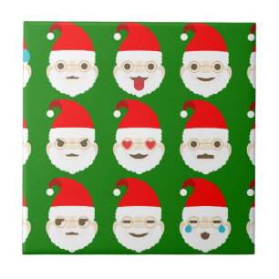 Santa Emoji Emoticons Fliese
