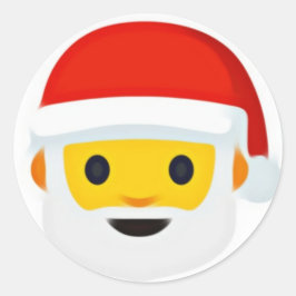 Santa emoji runder aufkleber