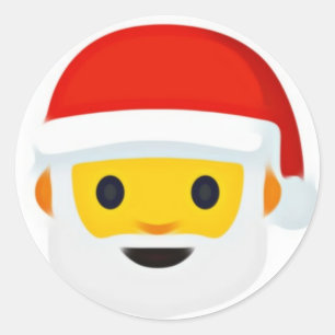 Santa emoji runder aufkleber