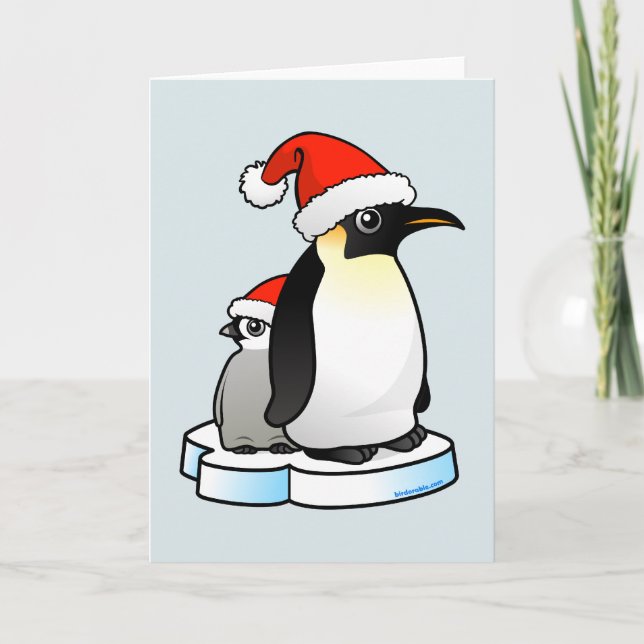 Santa Emperor Penguin Feiertagskarte (Vorderseite)