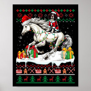 Santa English Springer Spaniel Reiten Xmas S Poster