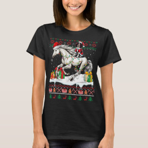 Santa English Springer Spaniel Reiten Xmas S T-Shirt