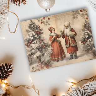Santa Ephemera Vintager Weihnachtsfeiertag im Deze Postkarte