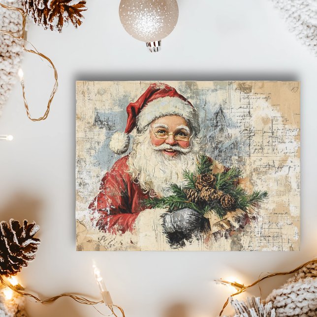Santa Ephemera Vintager Weihnachtsfeiertag im Deze Postkarte (Von Creator hochgeladen)
