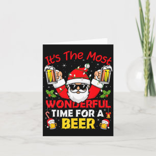 Santa Es ist die wunderbarste Zeit für ein Bier Fu Karte