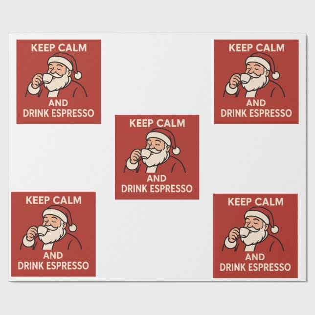 Santa Espresso Geschenkpapier (Flach)