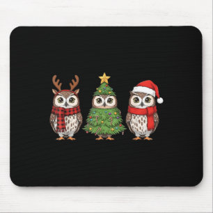 Santa Eule Weihnachtsbaum Eulenliebhaber Tier Xmas Mousepad