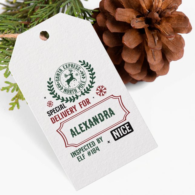 Santa Express Lieferung für (Individuelle Name) Geschenkanhänger (Aff a magical touch to your holiday gift giving with this cute, personalized gift tag!)