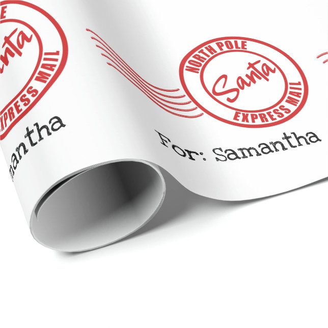 Santa Express Post Nordpol Lieferung Geschenkpapier (Rolleneckpunkt)