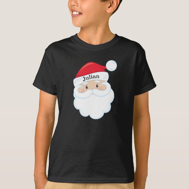 Santa Face mit dem Namen auf Cap T-Shirt (Vorderseite)
