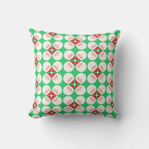 Santa Face Muster Accent Pillow Kissen