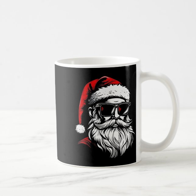 Santa Face Retro Sungles Christmas Xmas Men  Kaffeetasse (Rechts)
