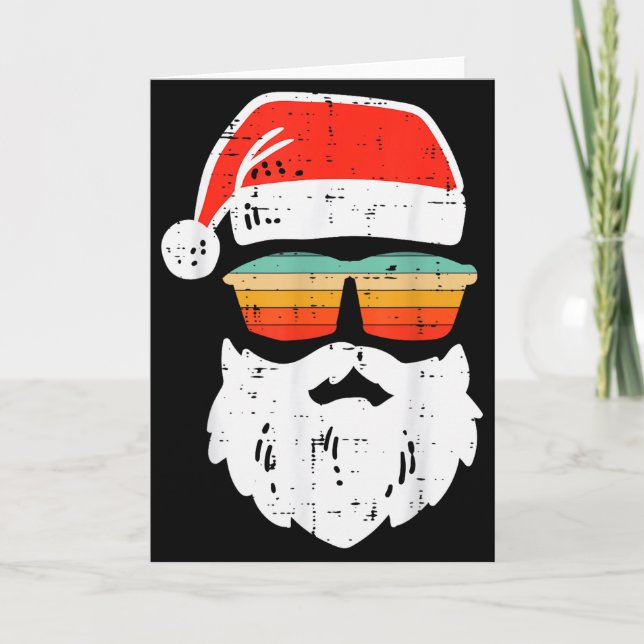 Santa Face Retro Sungles Christmas Xmas Men Women  Karte (Vorderseite)