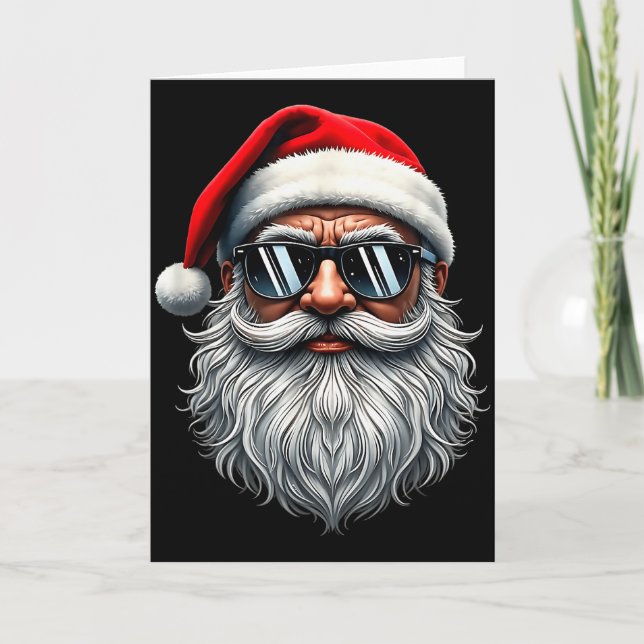 Santa Face Retro Sungles Christmas Xmas Men Women  Karte (Vorderseite)