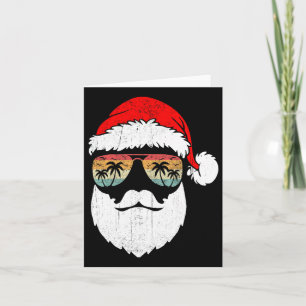 Santa Face Retro Sungles Hawaii Weihnachten Weihna Karte
