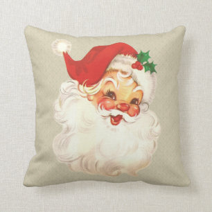 Santa Face Vintag Pillow Kissen