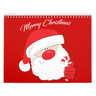 Santa Face - weißer Text. Kalender