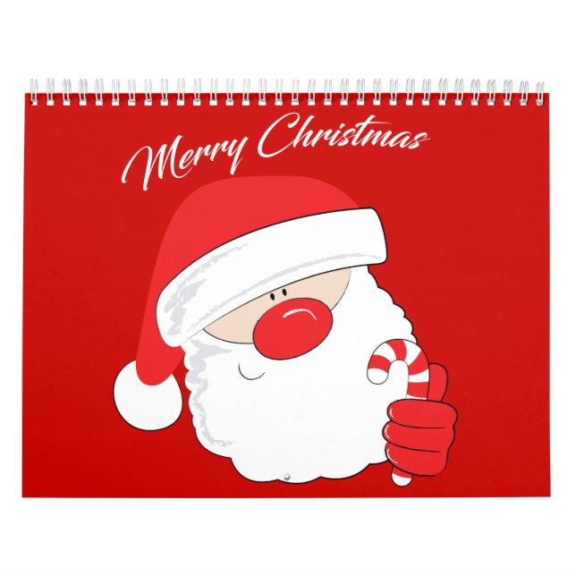 Santa Face - weißer Text. Kalender (Titelbild)